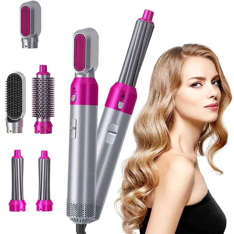 Electric Hair Brush, Curler, Blower, Straightener & Comb (5 in 1)