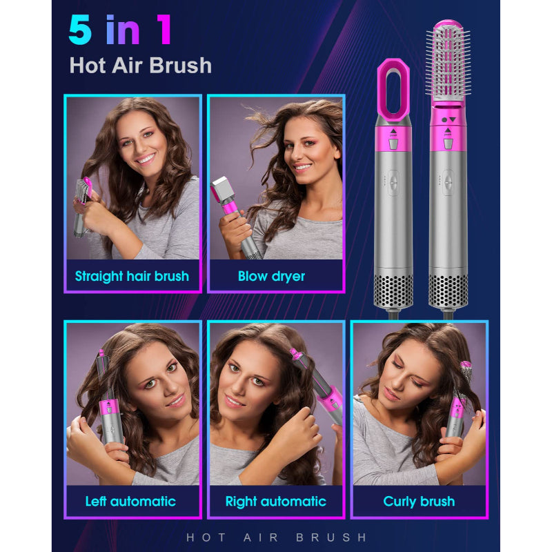 Electric Hair Brush, Curler, Blower, Straightener & Comb (5 in 1)