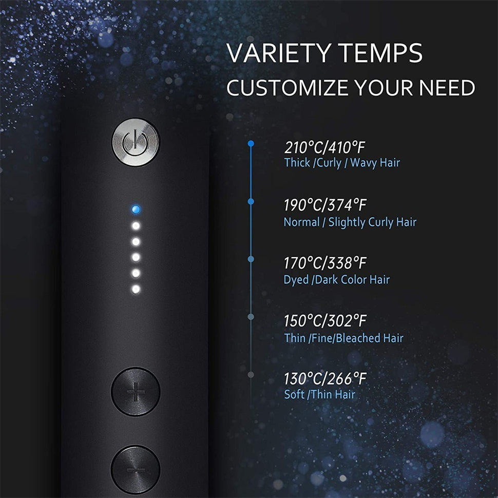 2 In 1 Ionic Straightener Brush With 3 Heat Levels Fast Ceramic Heating Anti-Scald Comb
