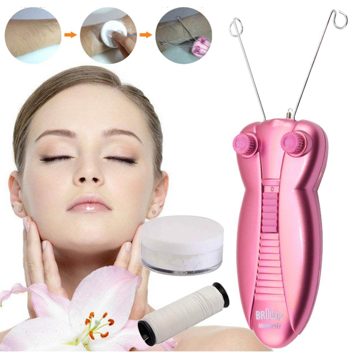Threading Tool For Facial Hair Removal / Electric Epilator Threader For Face