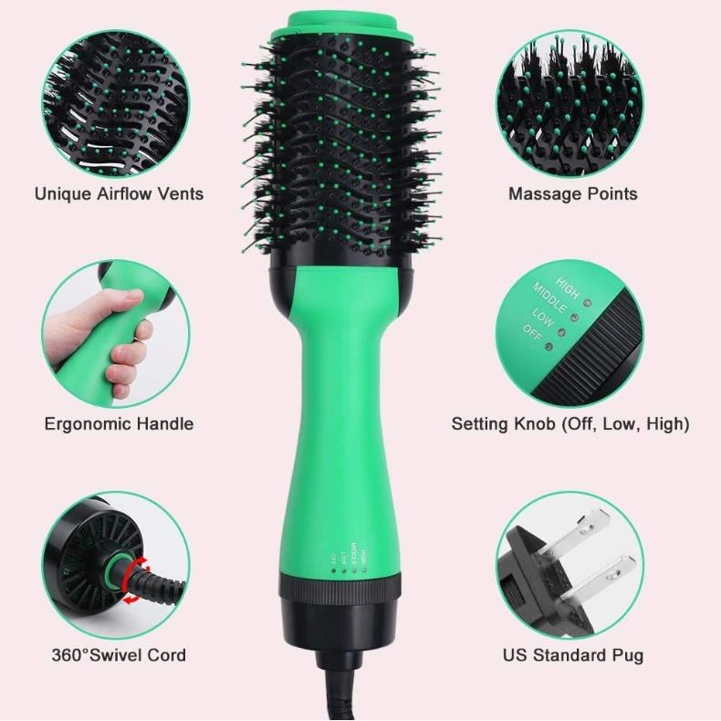 Hair Dryer And Volumizer Warm Air Fast Styling Straightener & Curls Styler