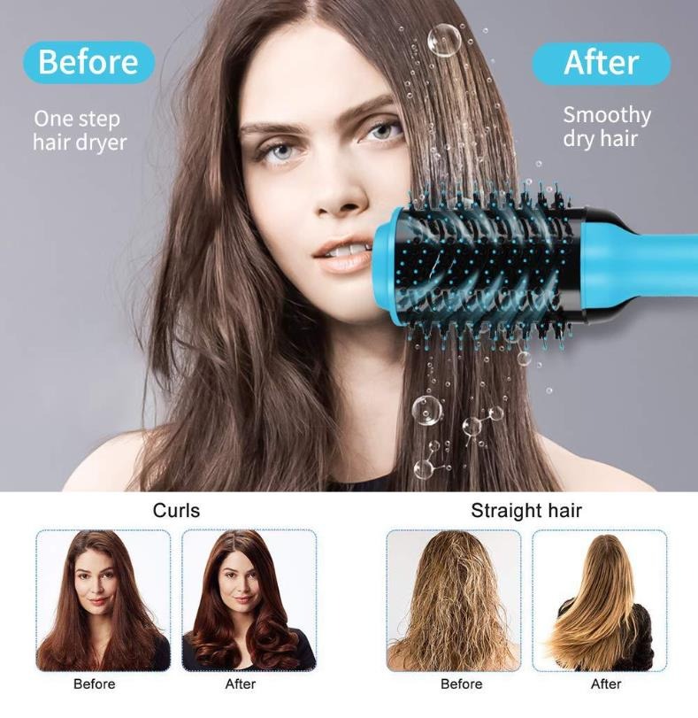 Hair Dryer And Volumizer Warm Air Fast Styling Straightener & Curls Styler