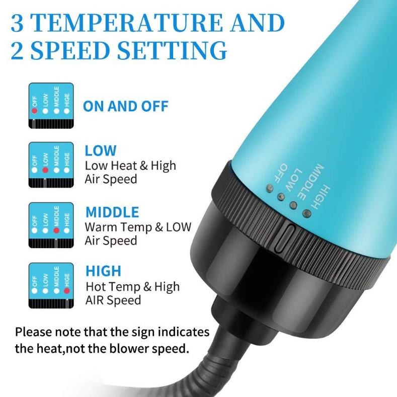 Hair Dryer And Volumizer Warm Air Fast Styling Straightener & Curls Styler