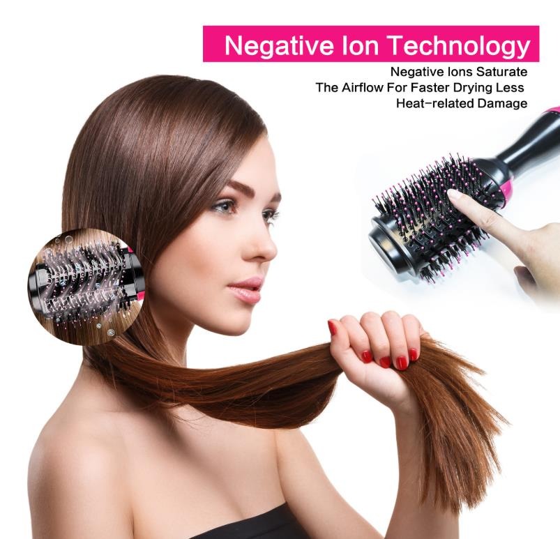 Hair Dryer And Volumizer Warm Air Fast Styling Straightener & Curls Styler