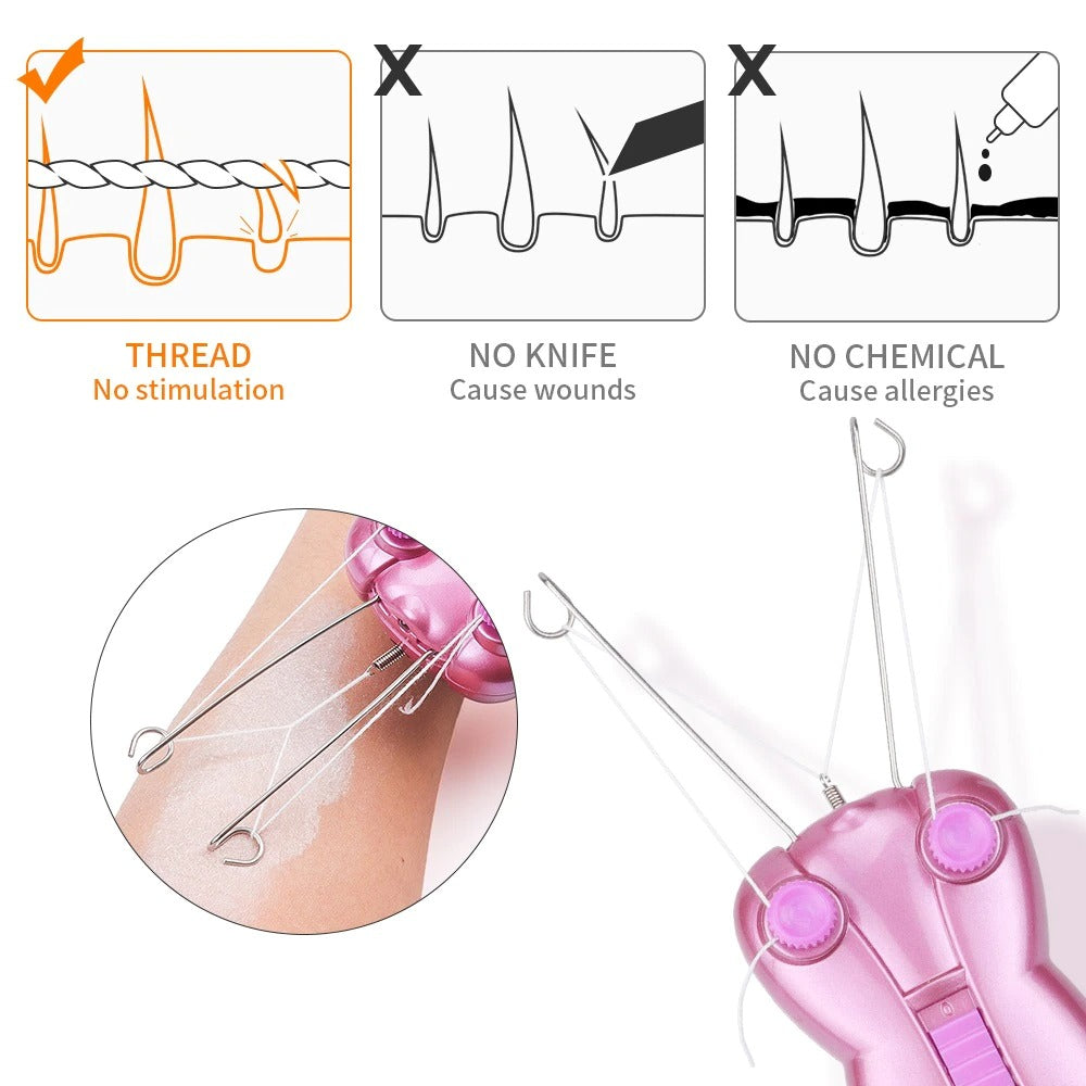 Threading Tool For Facial Hair Removal / Electric Epilator Threader For Face