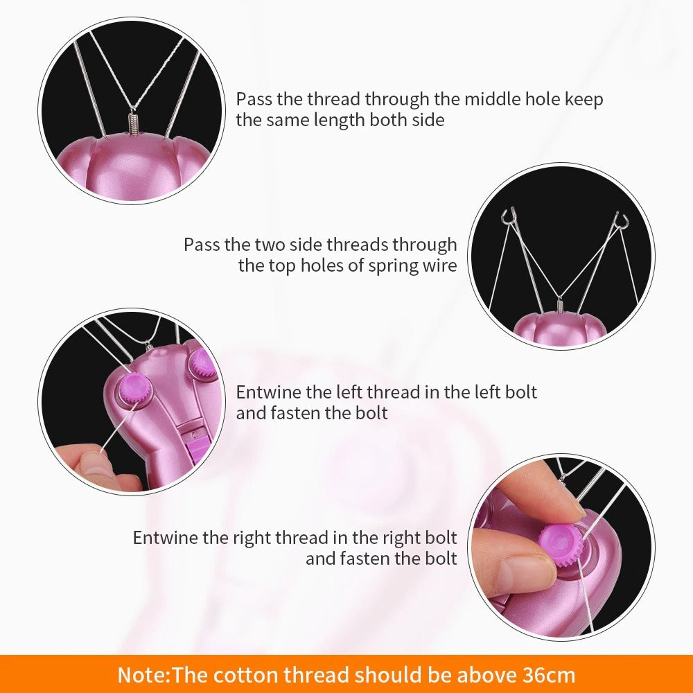Threading Tool For Facial Hair Removal / Electric Epilator Threader For Face