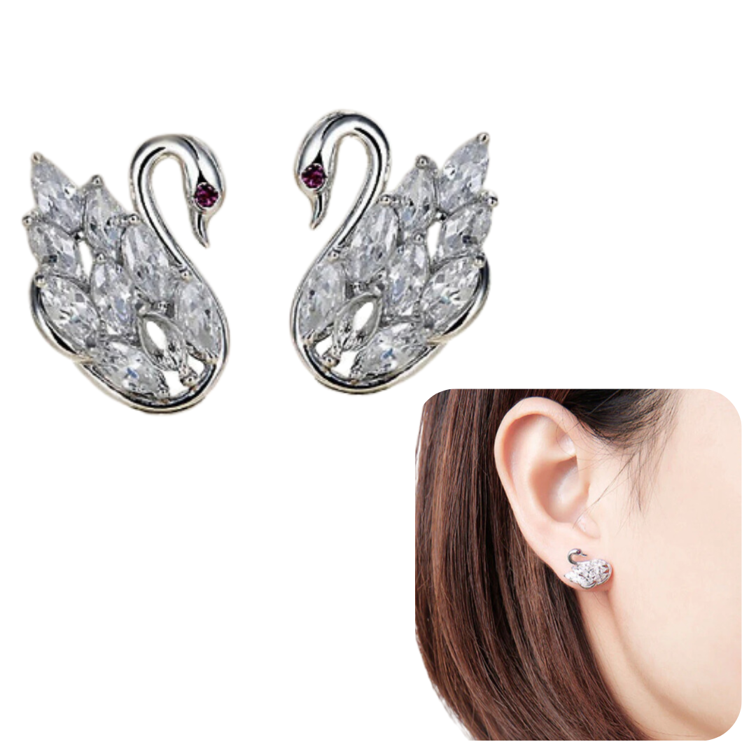 Swan Stud Earrings