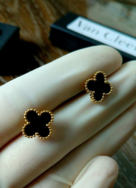 Clover Stud Earrings Gold Color
