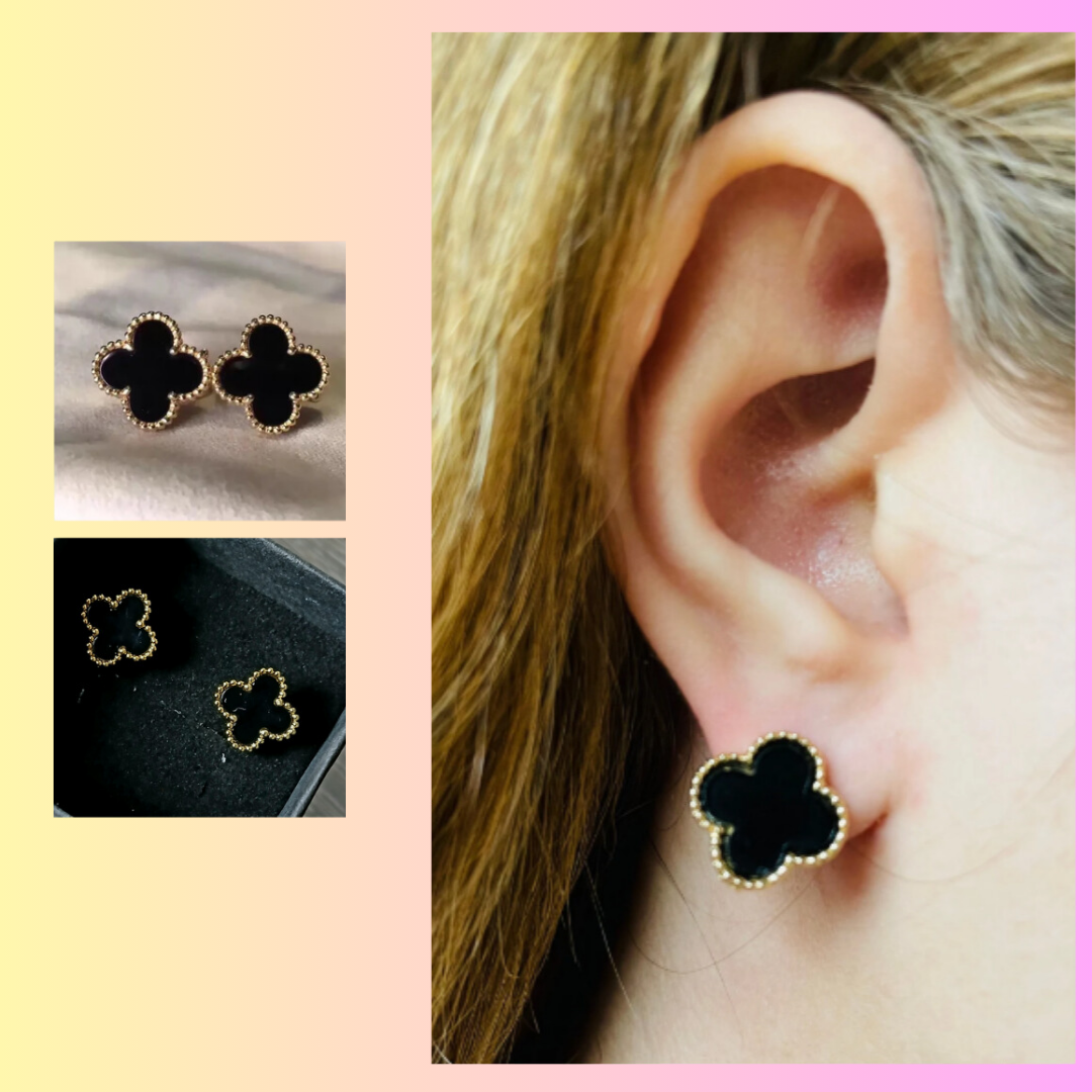 Clover Stud Earrings Gold Color