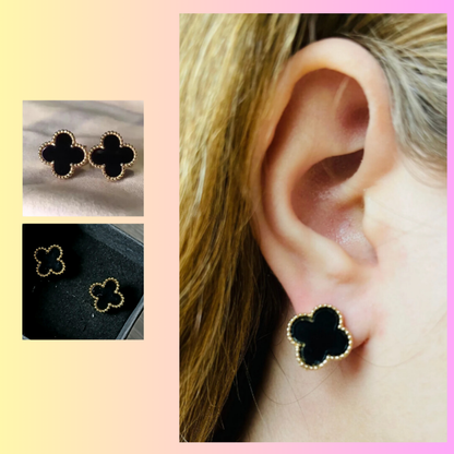 Clover Stud Earrings Gold Color