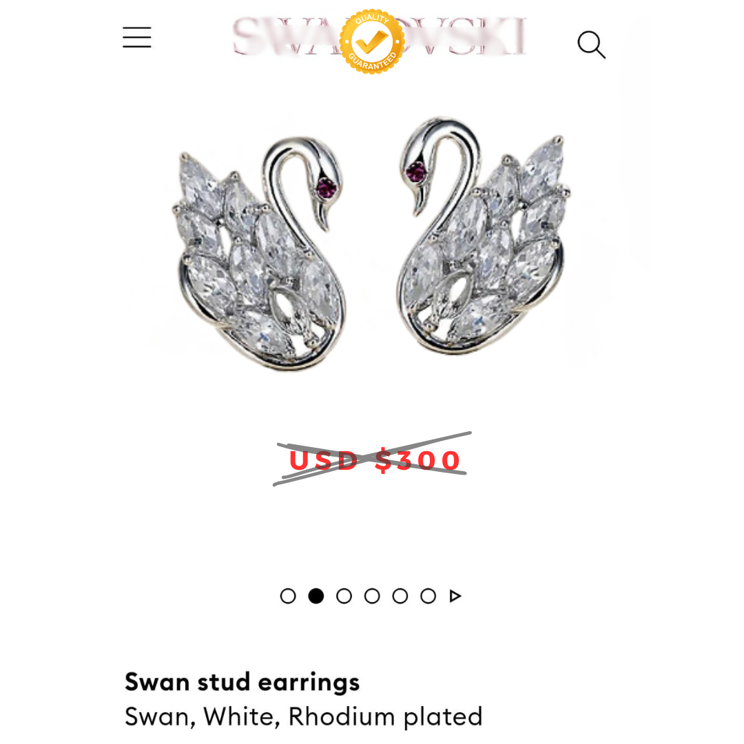 Swan Stud Earrings