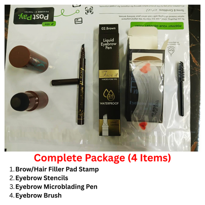 Brow & Hairline Filler Pad Stamp Kit with FREE Eyebrow Microblading Fork Pen