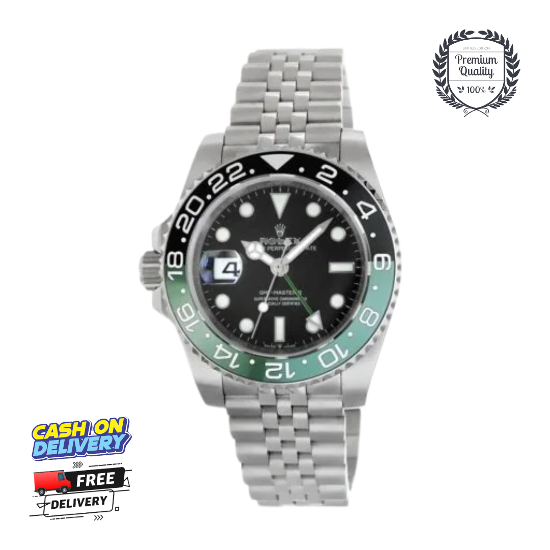 RX GMT II Silver Black with Green & Black Dial