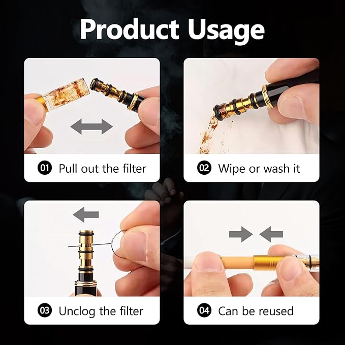 Washable Cigarette Filter To Absorb Tar & Harmful Effects - Imported (Reusable)