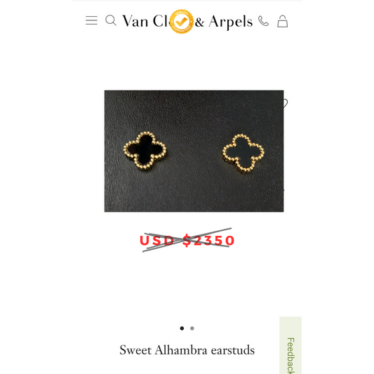 Clover Stud Earrings Gold Color