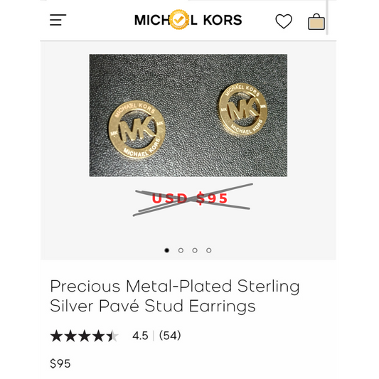 M.K Stud Earrings Gold Plated
