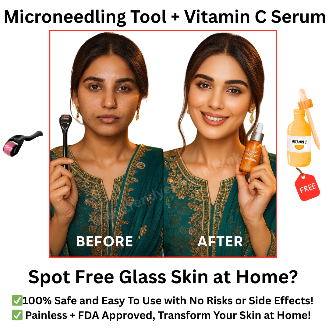 Microneedling Tool (Titanium Microneedles) with FREE Vitamin C Serum
