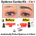 Eyebrow Combo Kit - Microblading Pen + Stencils & Stamp (3 in 1)
