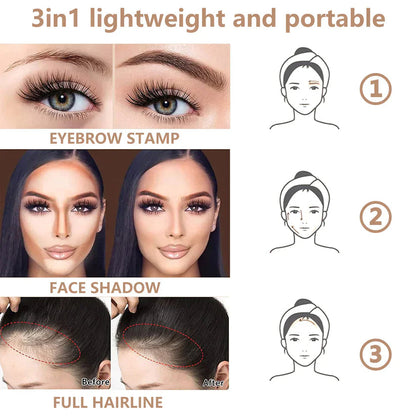 Brow & Hairline Filler Pad Stamp Kit with FREE Eyebrow Microblading Fork Pen