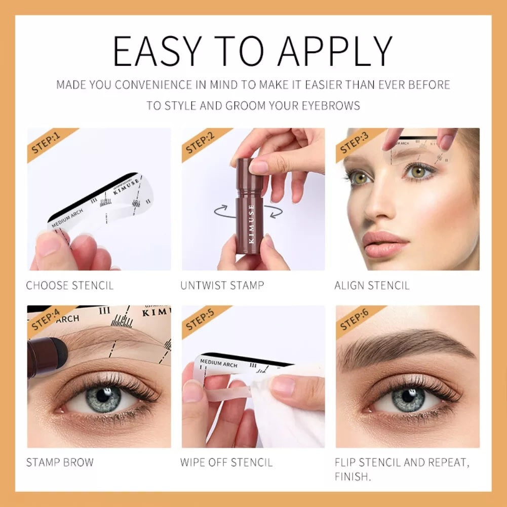 Eyebrow Combo Kit - Microblading Pen + Stencils & Stamp (3 in 1)