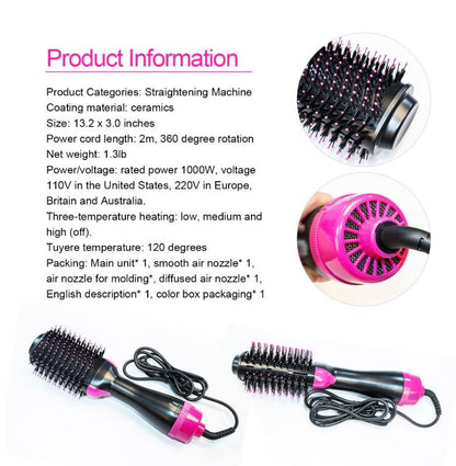 Hair Dryer And Volumizer Warm Air Fast Styling Straightener & Curls Styler