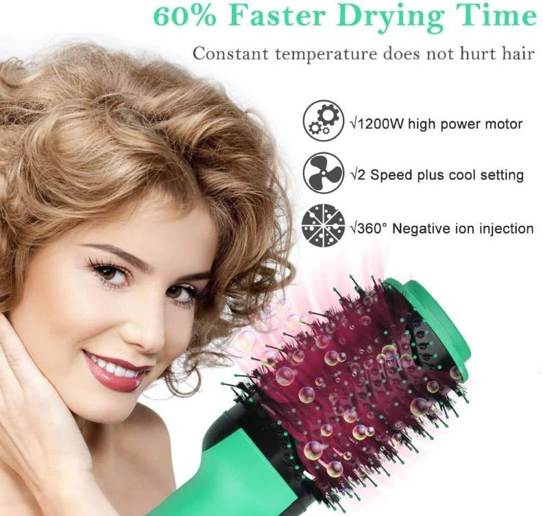 Hair Dryer And Volumizer Warm Air Fast Styling Straightener & Curls Styler