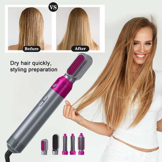 Electric Hair Brush, Curler, Blower, Straightener & Comb (5 in 1)